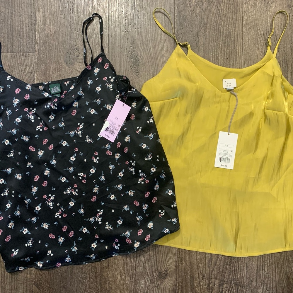 Black floral wild fable and yellow gold New A day. Both xs with tags.